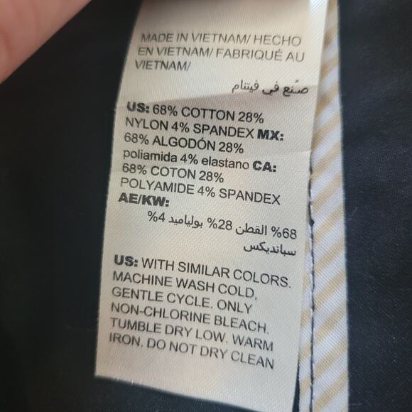 Chico's Size 2 US 12/14 Luxe Twill Utility Jacket Black Gold Minimalist Casual - Picture 6 of 9